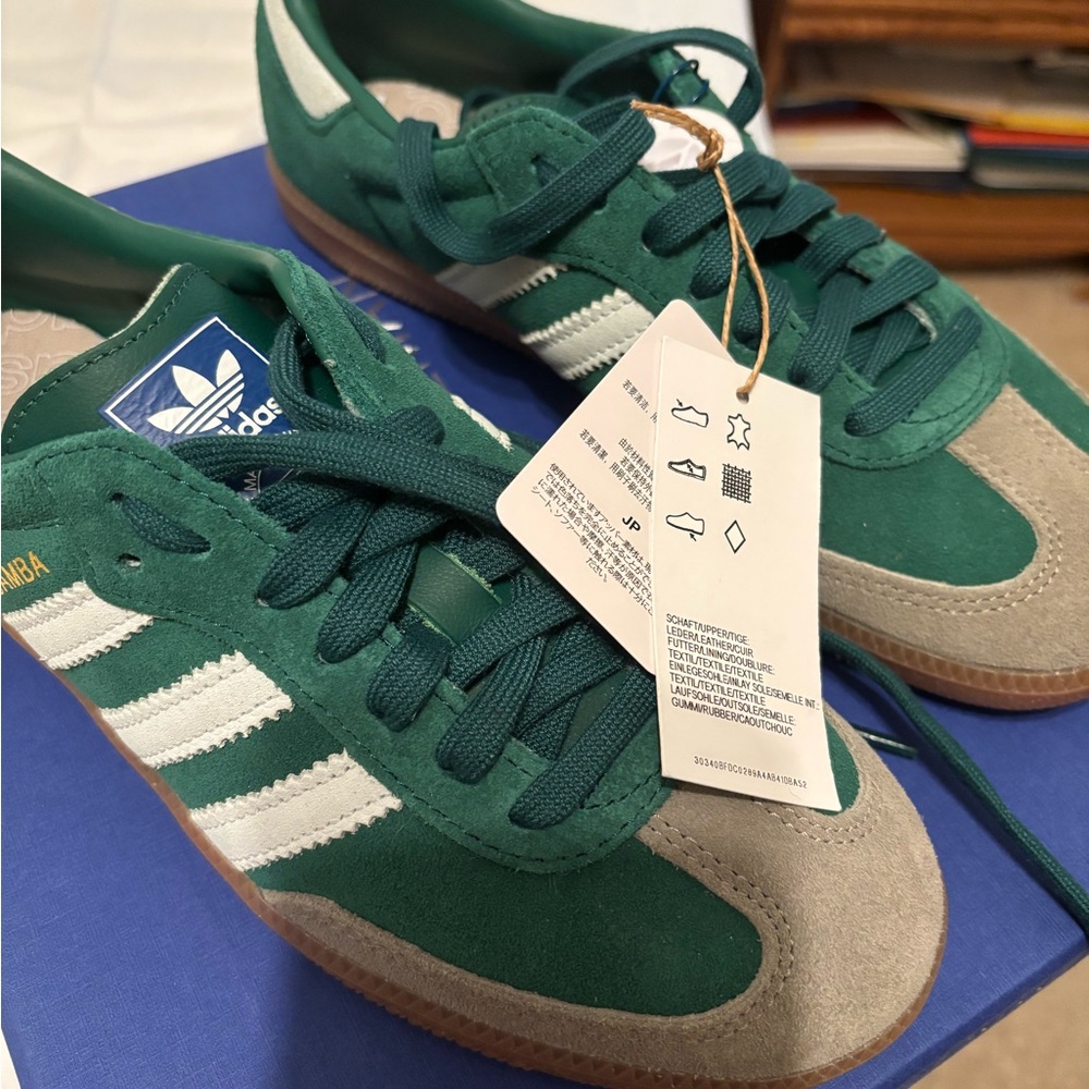 Adidas Samba Classic Green and White Shoes